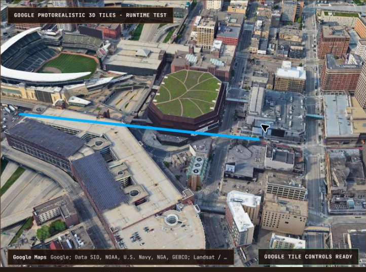 Photogrammetric map capture of the Target Field to Warehouse corridor