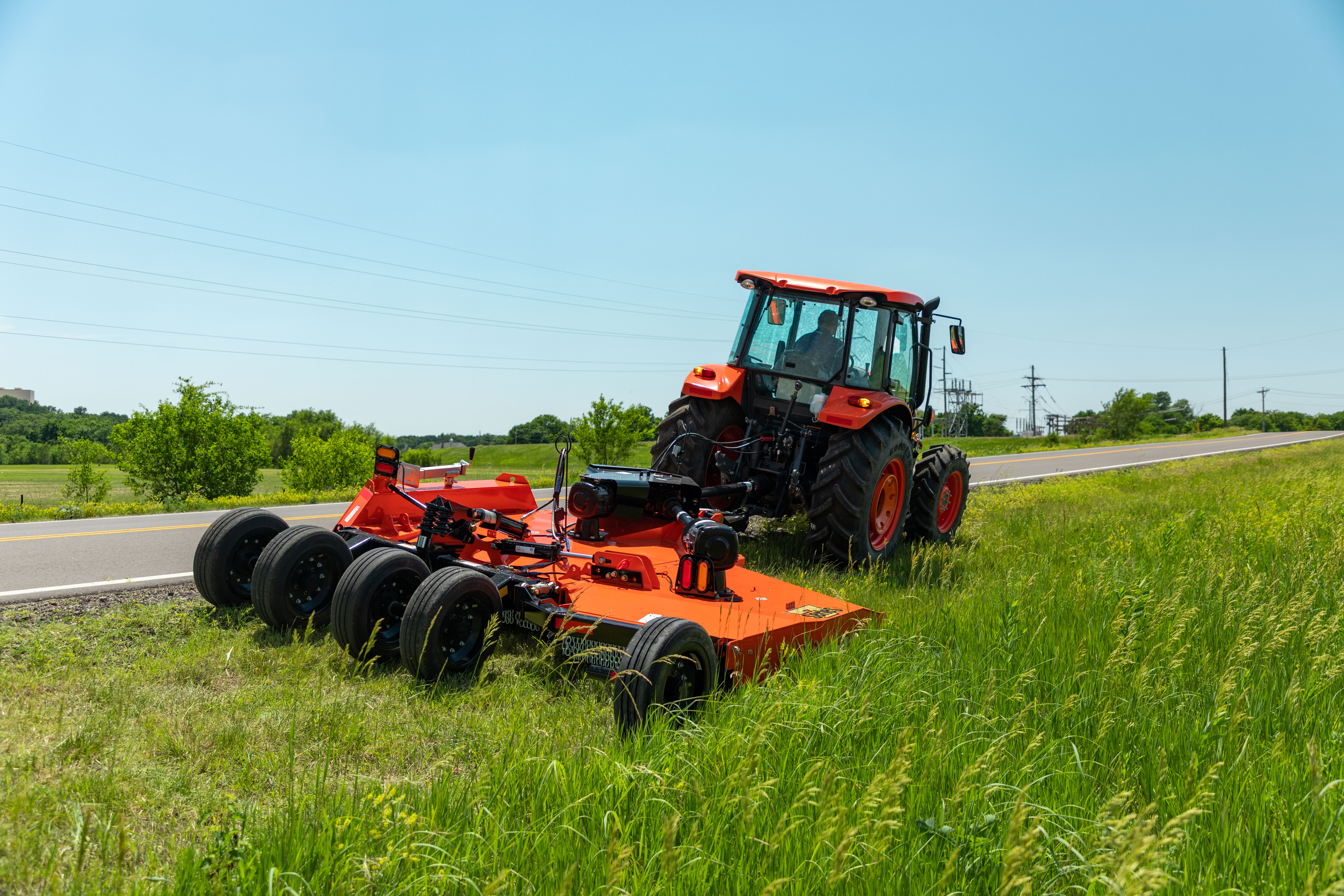 Kubota tractor operating RC5710 roadside mower