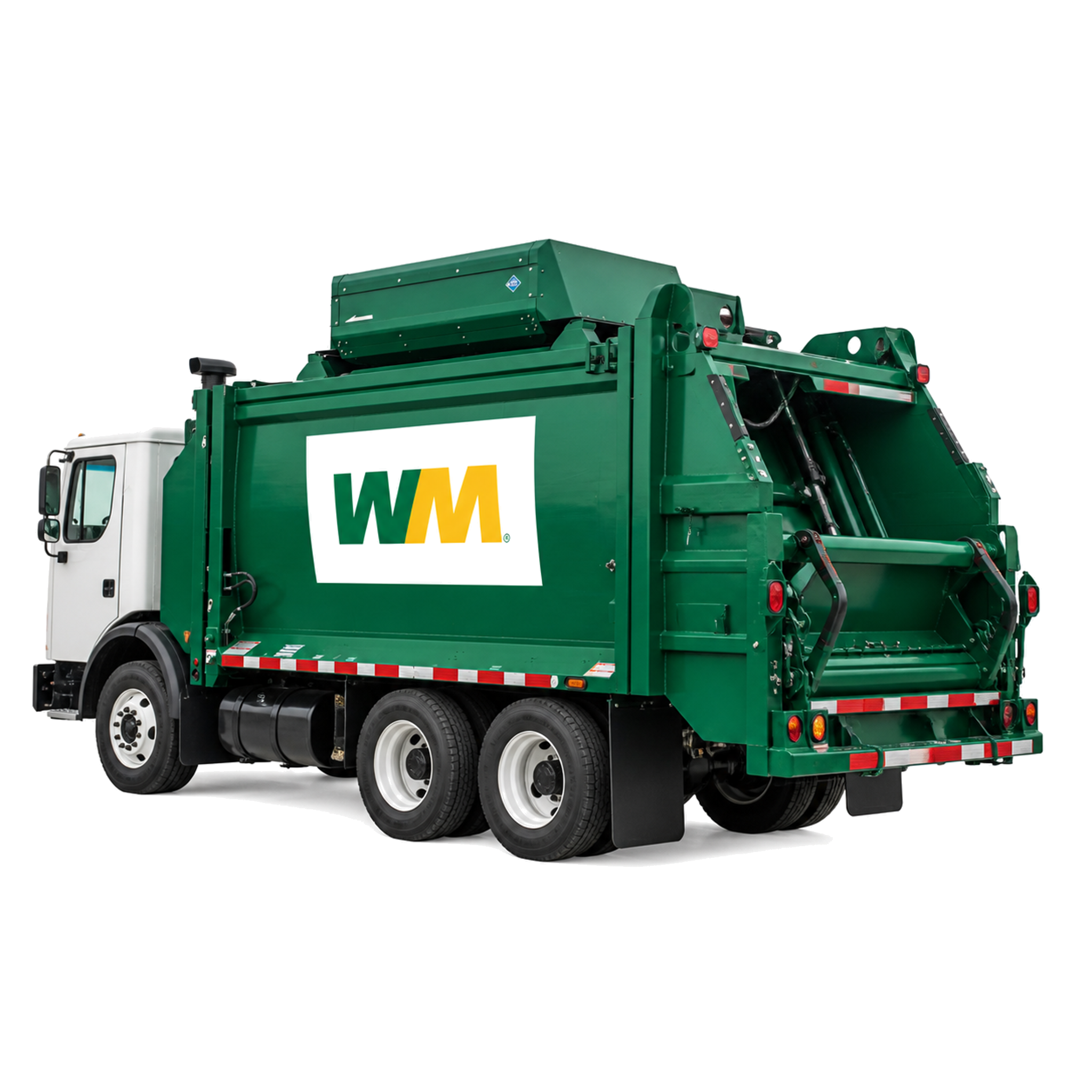 WM rear-loading collection truck source reference