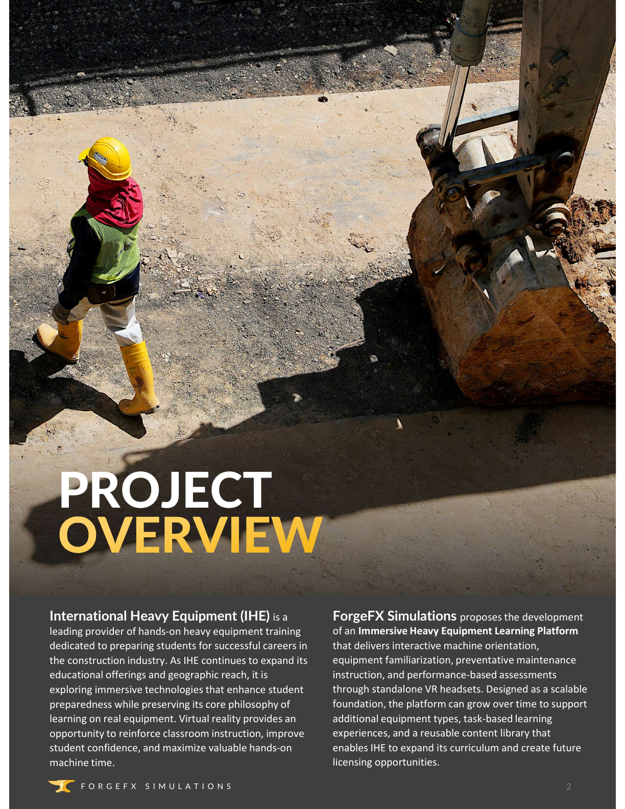 IHE Heavy Equipment Operator School project overview page