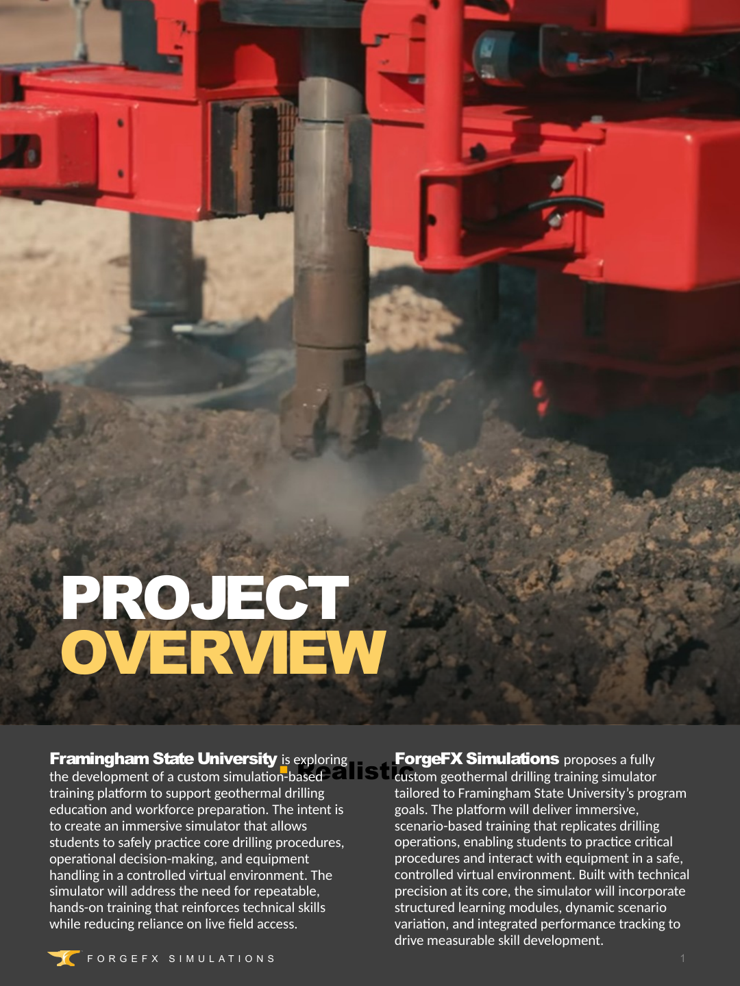 Framingham State University project overview page