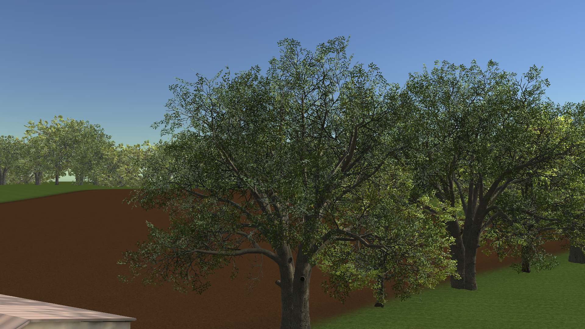 White Oak Branch Structure — actual Unity render