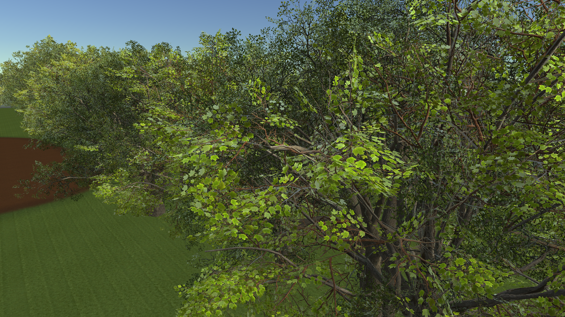 White Oak Medium Cluster — actual Unity render