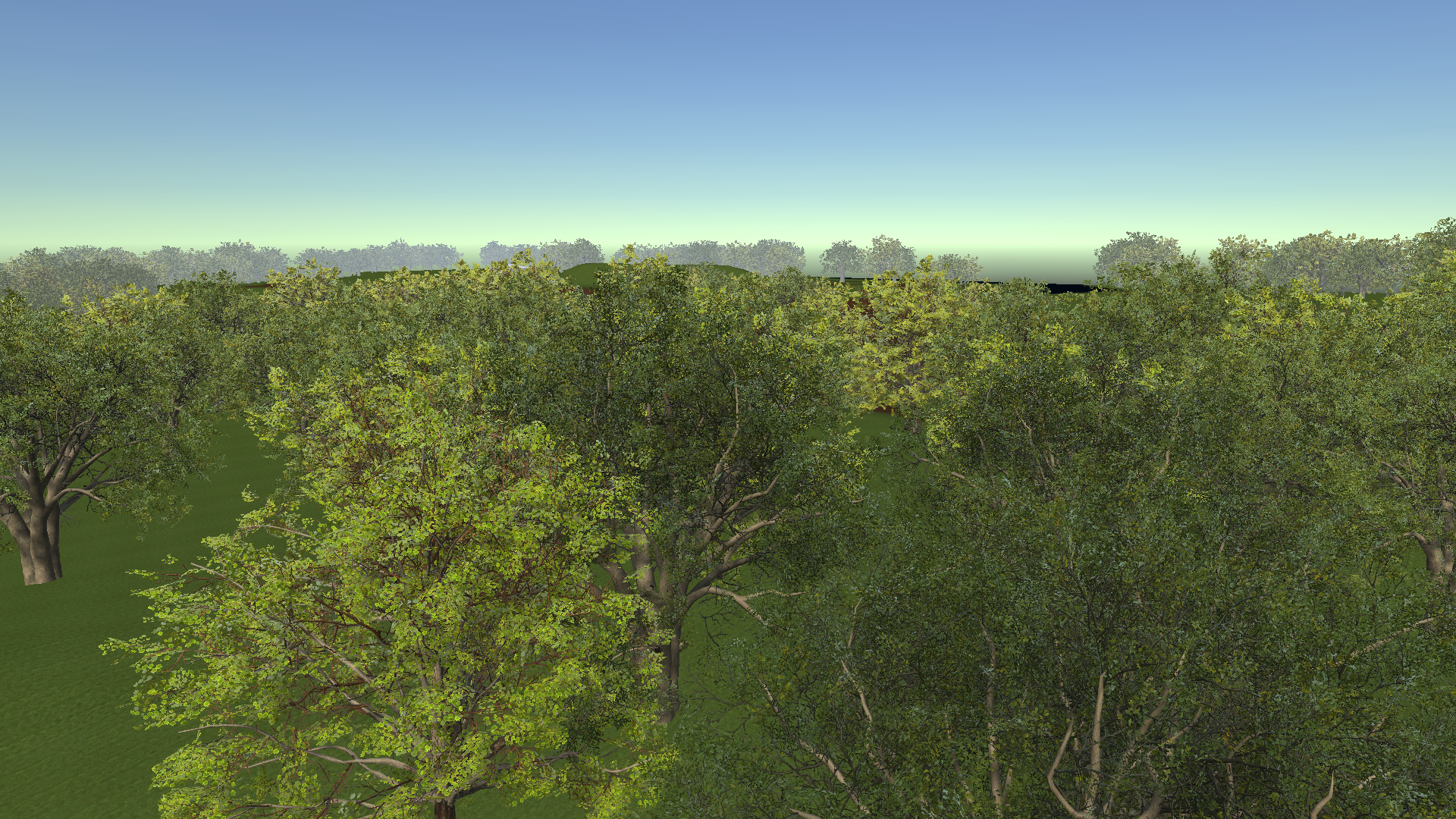 Sugar Maple Treeline — actual Unity render