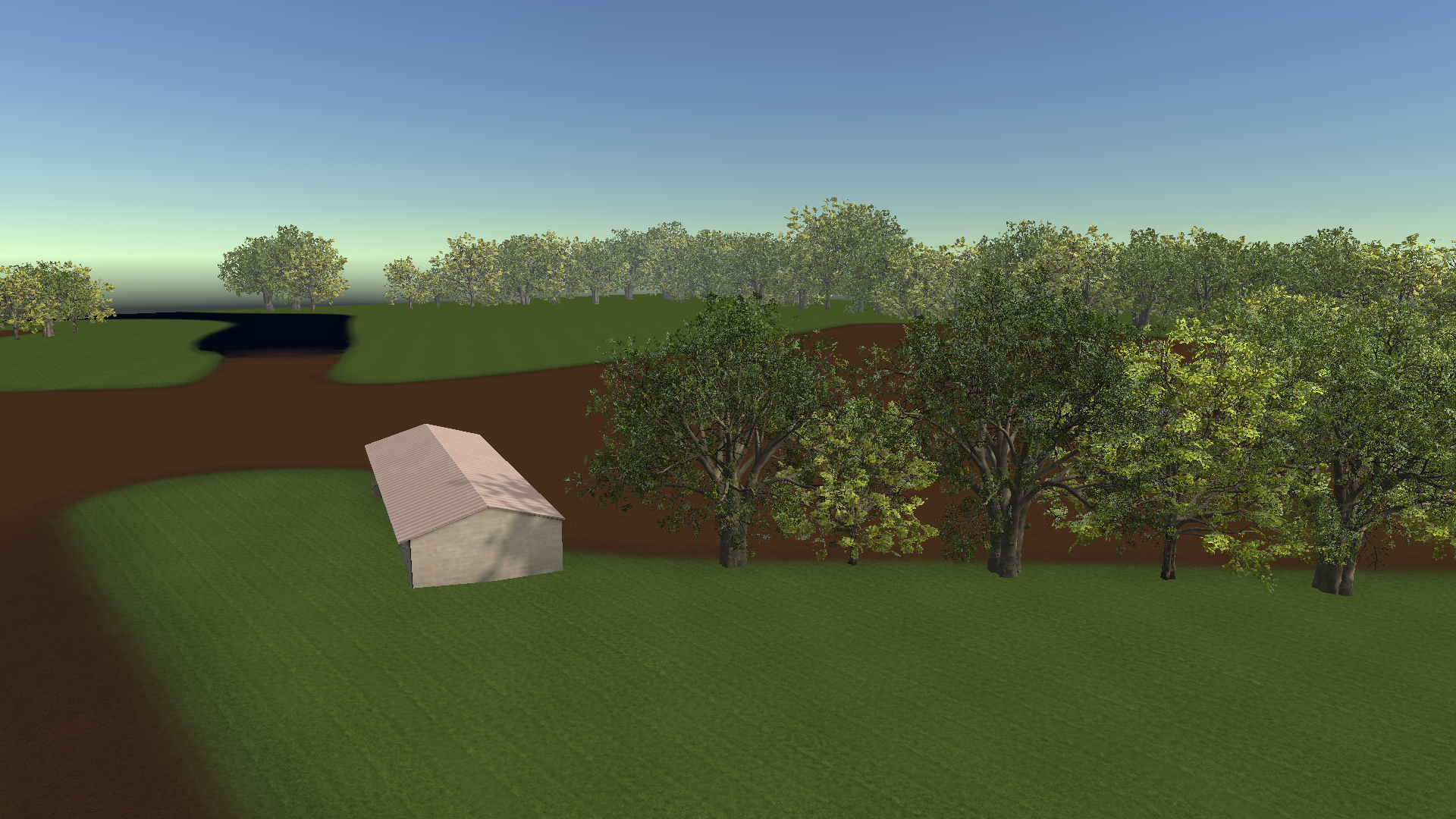 Mixed Oak Maple Grove — actual Unity render