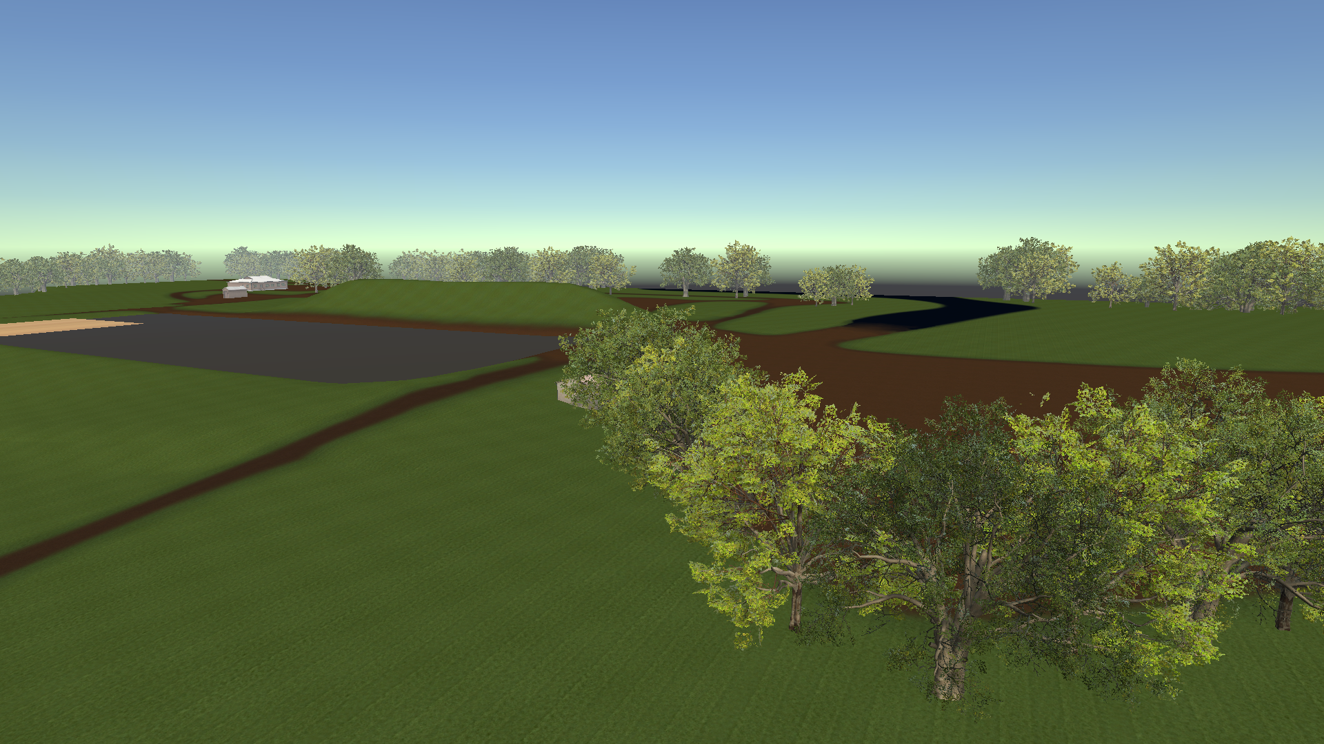 Mixed Valley Treeline — actual Unity render