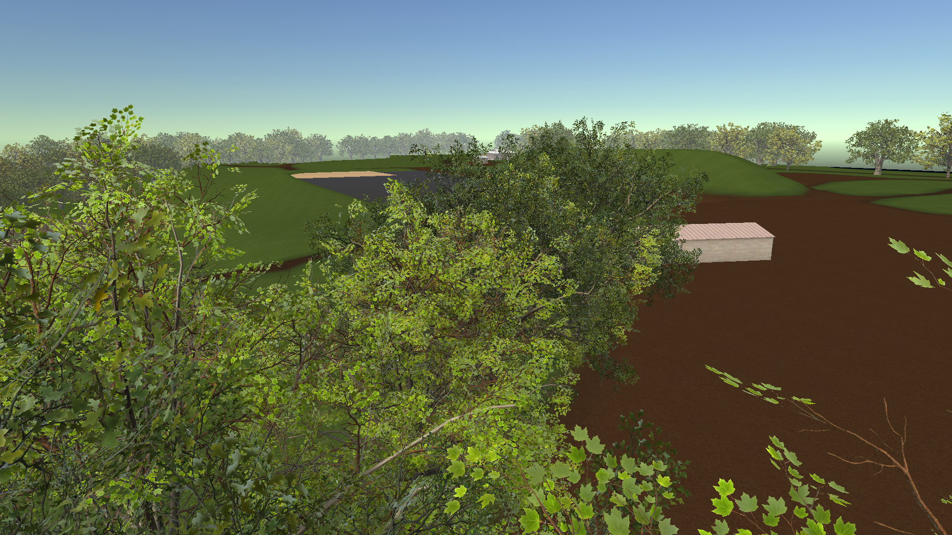 Mixed Oak Foreground — actual Unity render