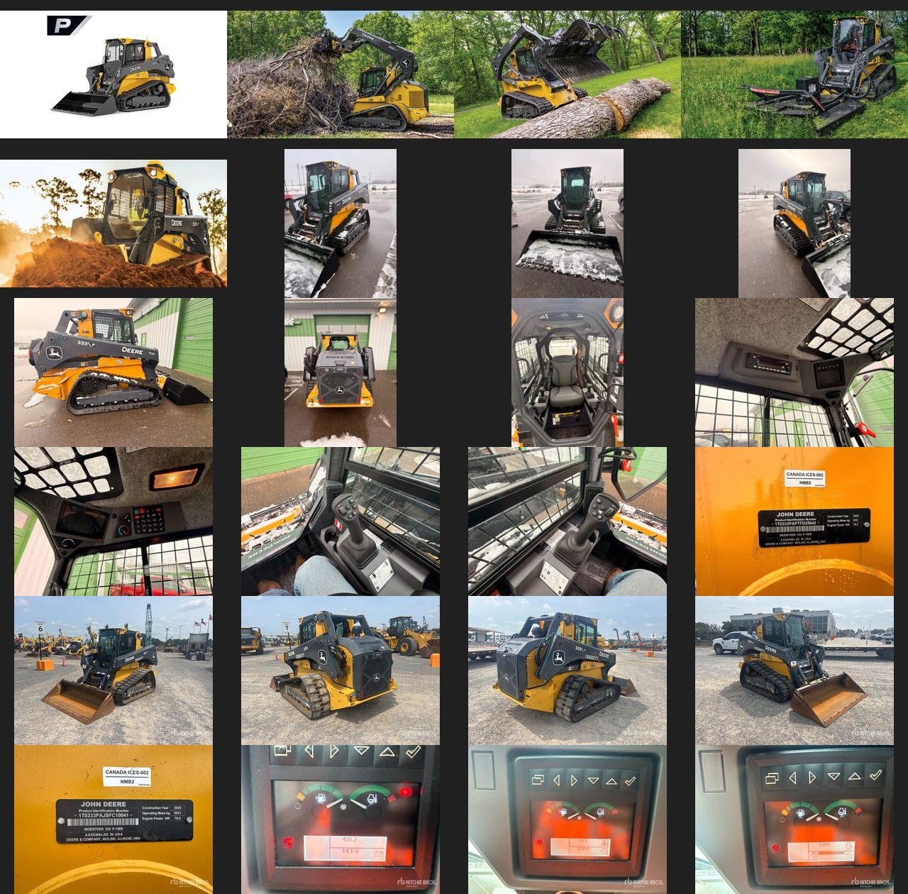 Contact sheet of John Deere 333 P-Tier source references
