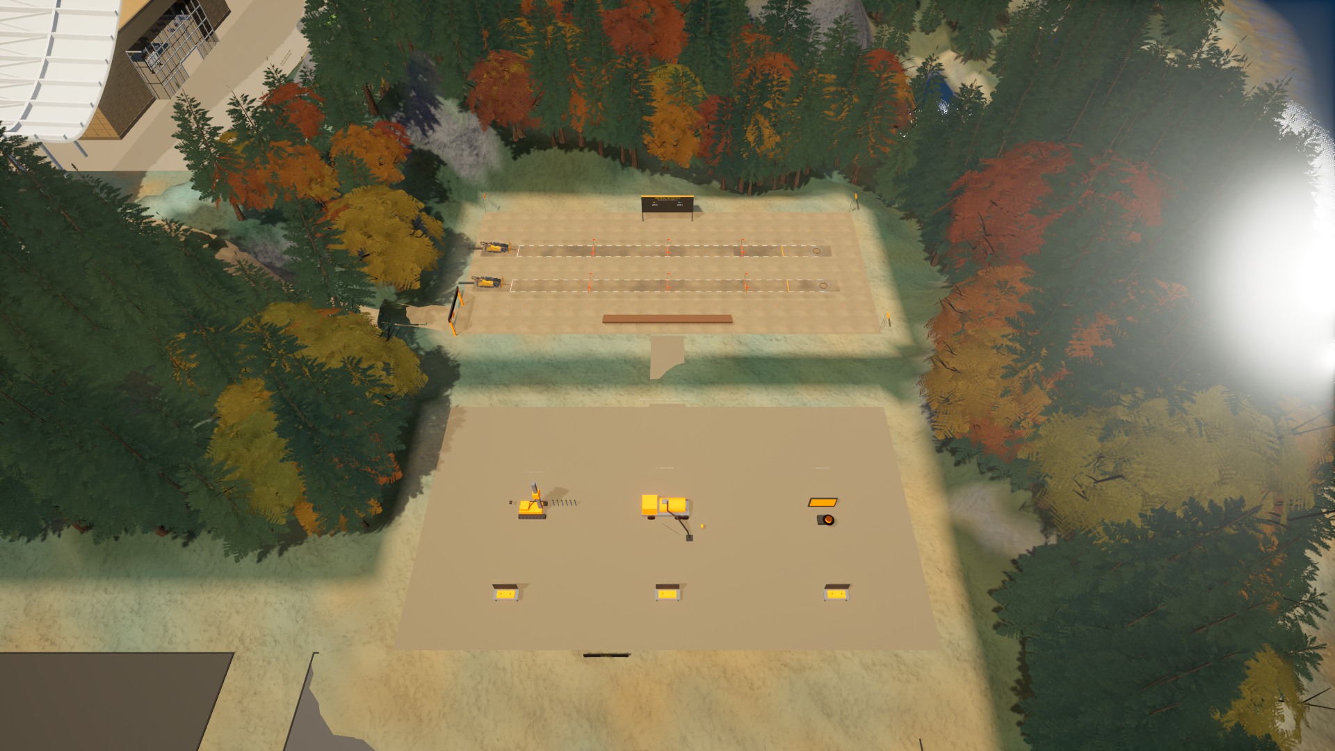 Vermeer Rodeo — revised shared playground visual study (blockout)