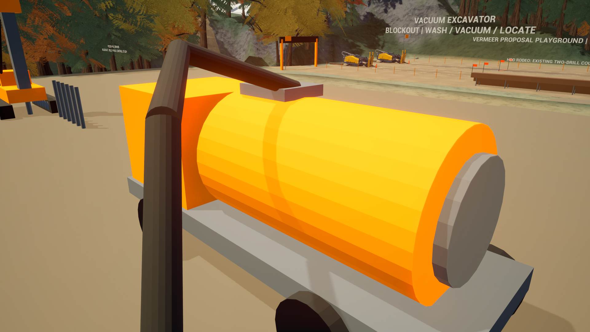 Vermeer vacuum excavator — vacuum-tank native WIP (blockout)