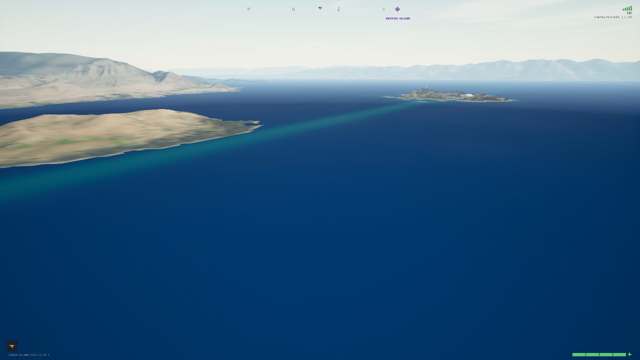 Actual Forge Island capture looking across coastal water toward distant islands
