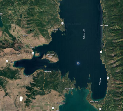 Wild Horse Island in Flathead Lake — regional satellite reference