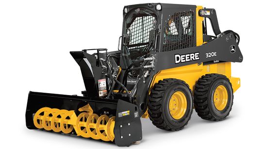 John Deere 333 P-Tier gallery — Compact track loader with a snow attachment